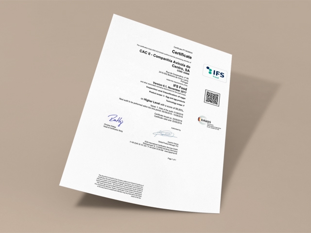 Inspeção e classificação de ovos da CAC com certificação IFS Food